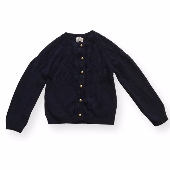 Janie and Jack Navy / Gold Button Cardigan Sweater - Picture 1 of 5